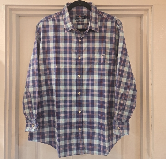 Vineyard Vines Slim Fit Tucker Plaid Gingham Button Down Shirt Mens XL - Picture 1 of 5